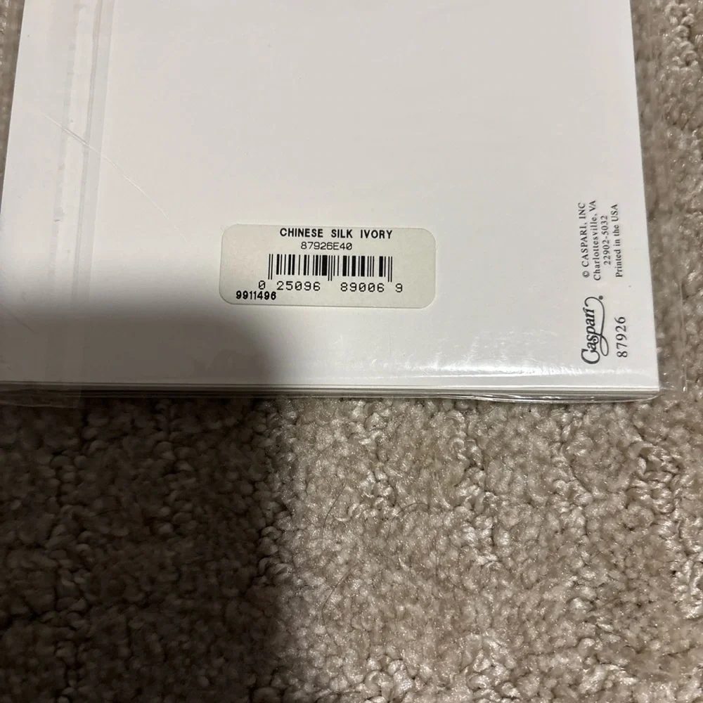 Caspari Gallery Collection Invitations 8 Cards W Envelopes Chinese Silk Ivory
